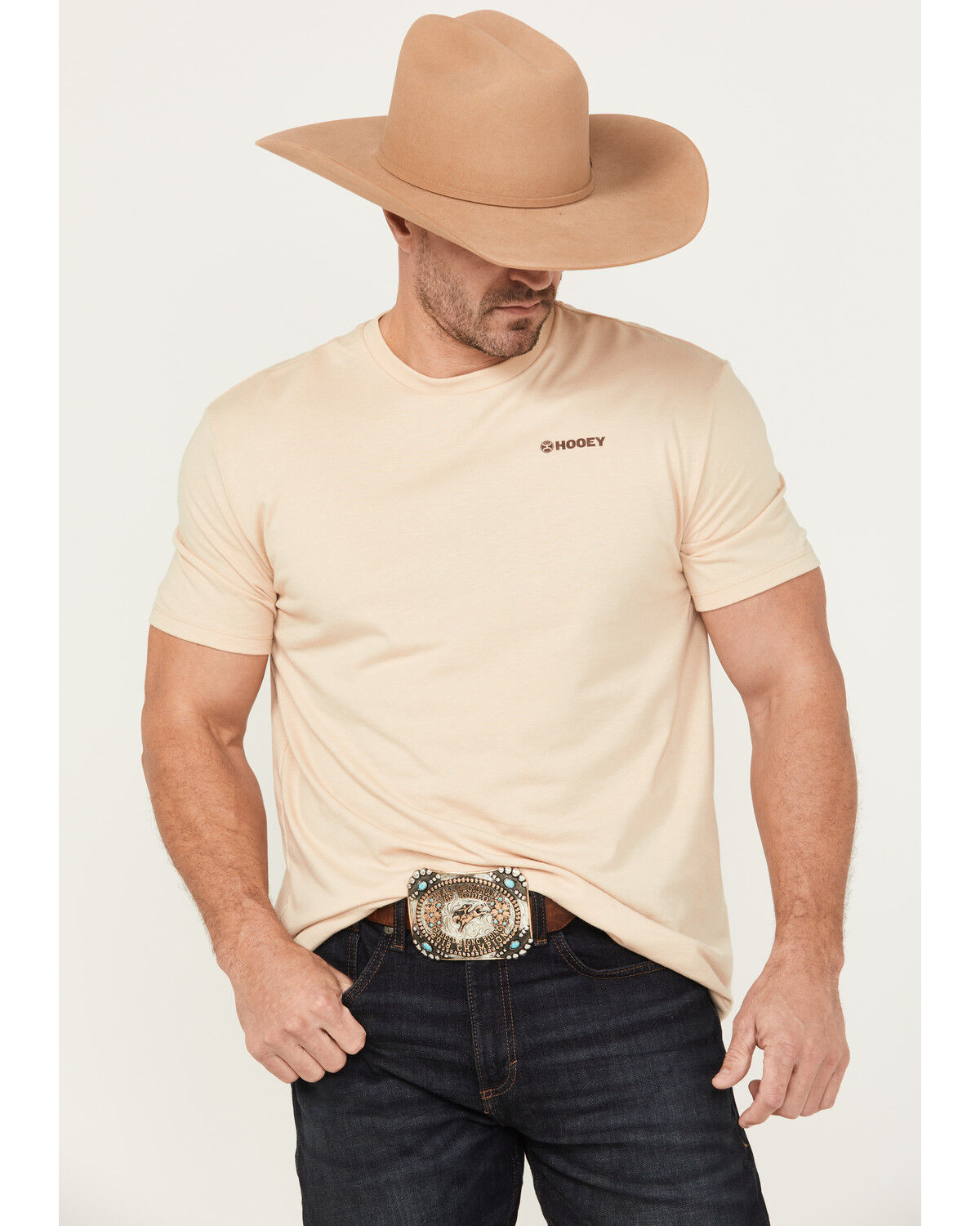 Image #2 - Hooey Men's Western OG Short Sleeve Graphic T-Shirt, Tan, hi-res