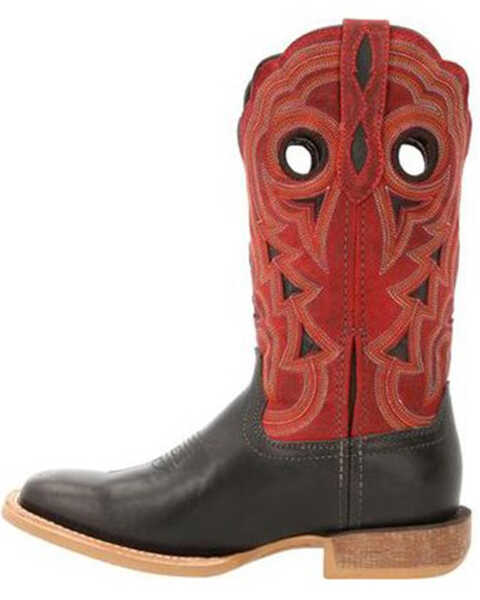 Image #3 - Durango Women's Lady Rebel Pro Crimson Western Boot - Broad Square Toe , Black/red, hi-res