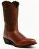 Image #1 - Laredo Men's Ostrich Print Western Boots - Medium Toe, Tan, hi-res