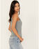 Image #2 - Cleo + Wolf Women's Rib Knit Henley Tank, Steel Blue, hi-res