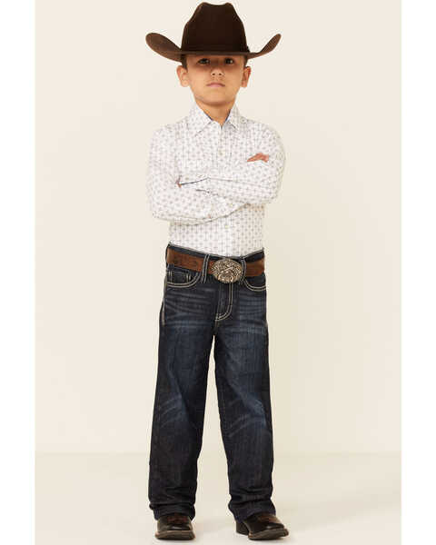Image #3 - Cody James Little Boys' Night Hawk Medium Wash Mid Rise Stretch Relaxed Bootcut Jeans, Blue, hi-res