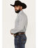 Image #2 - Cinch Men's Micro Geo Print Long Sleeve Button-Down Western Shirt, Aqua, hi-res