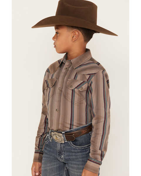 Image #2 - Cody James Boys' Moonshiner Stripe Long Sleeve Snap Shirt, Black, hi-res