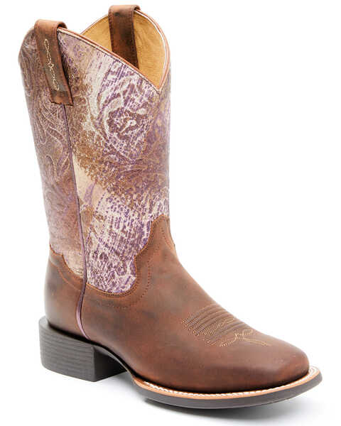 Image #1 - Shyanne Women's Antiquity Western Performance Boots - Broad Square Toe, Brown, hi-res