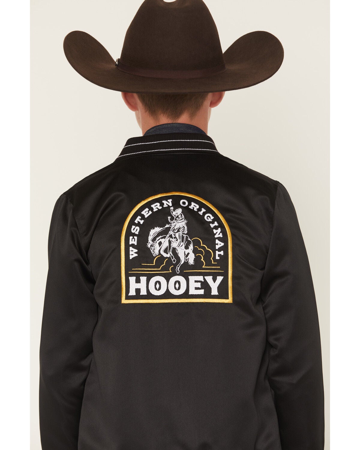 Image #4 - Hooey Boys' Big Sky Logo Bomber Jacket, Black, hi-res