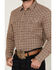 Image #3 - Blue Ranchwear Men's Euclid Plaid Print Long Sleeve Snap Western Shirt, Tan, hi-res
