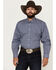 Image #1 - Resistol Men's Henry Houndstooth Print Long Sleeve Button Down Western Shirt, Blue, hi-res