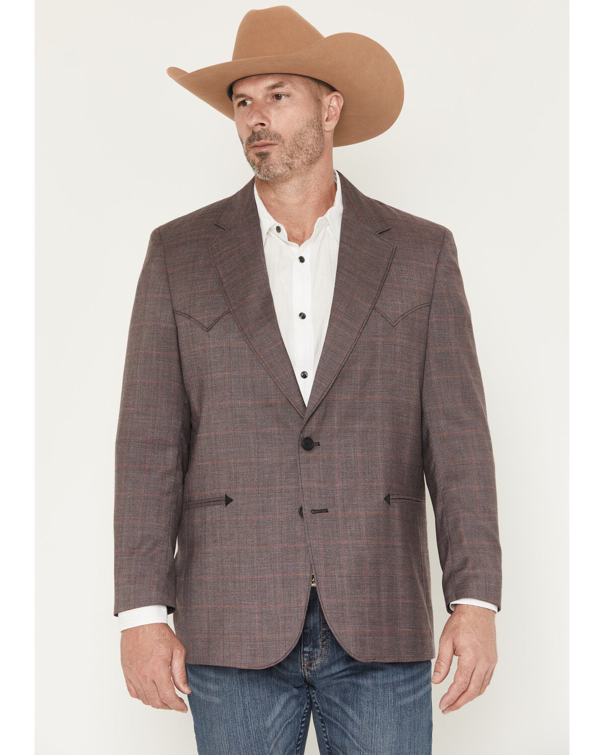 Image #1 - Circle S Men's Carson City Sportcoat, Wine, hi-res