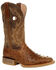 Durango Men's Rebel Full-Quill Ostrich Western Boots - Square Toe, Brown, hi-res