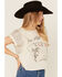 Image #2 - Originality Women's Texas Hold Em' Sequin Short Sleeve Graphic Tee, White, hi-res