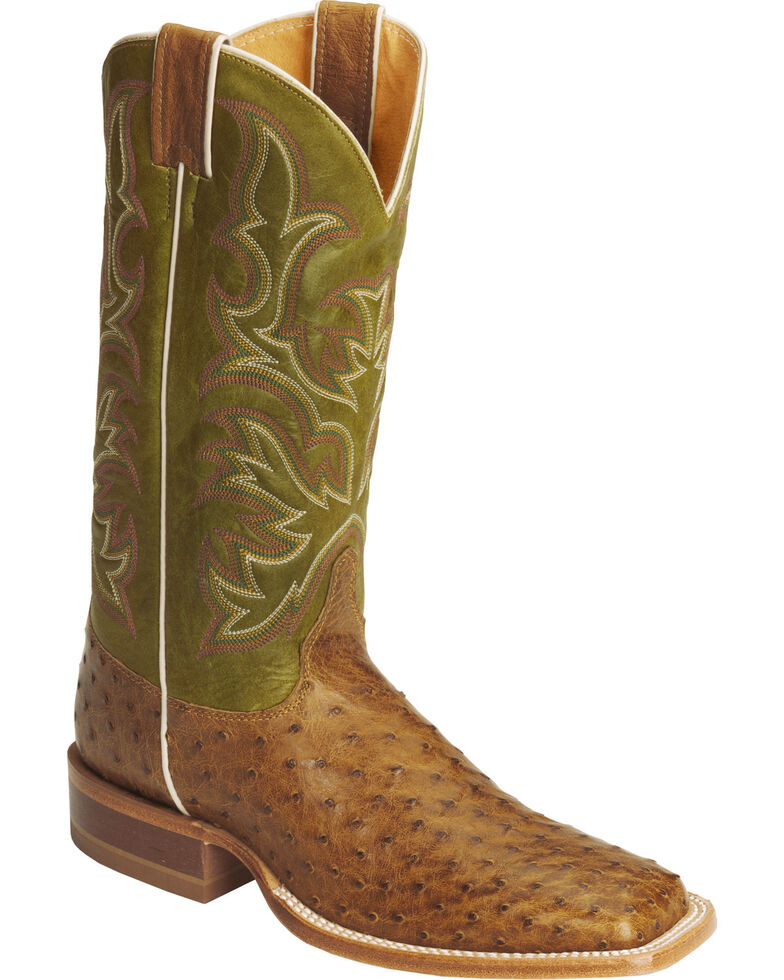 Justin Men's AQHA Full Quill Ostrich Cowboy Boots - Square Toe - Country Outfitter