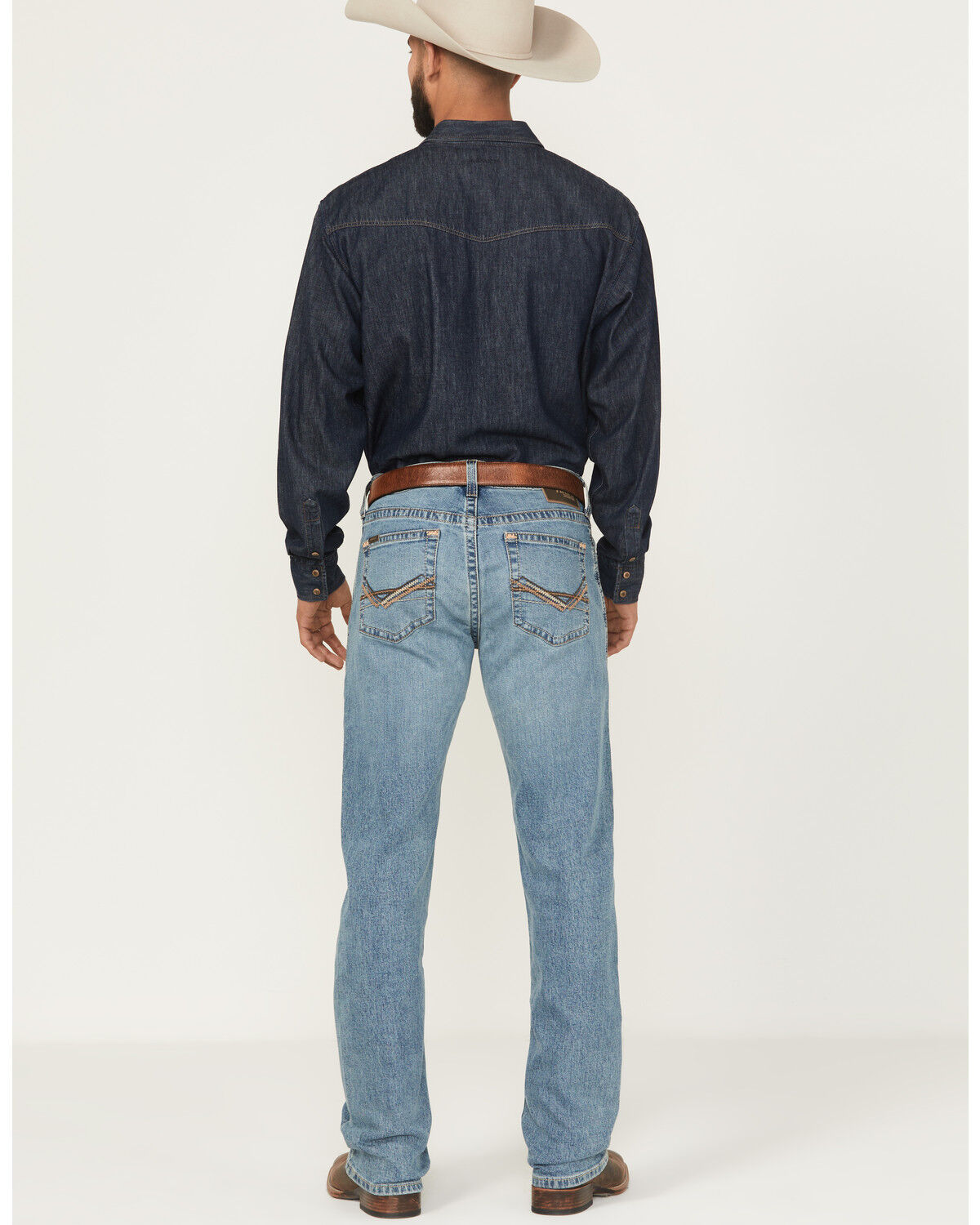 Image #3 - Ariat Men's M2 Logan Bennet Medium Wash Relaxed Bootcut Stretch Denim Jeans, Medium Wash, hi-res