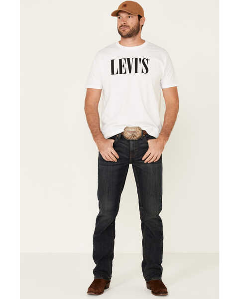 Image #2 - Levi's Men's White Serif Logo Graphic T-Shirt , White, hi-res