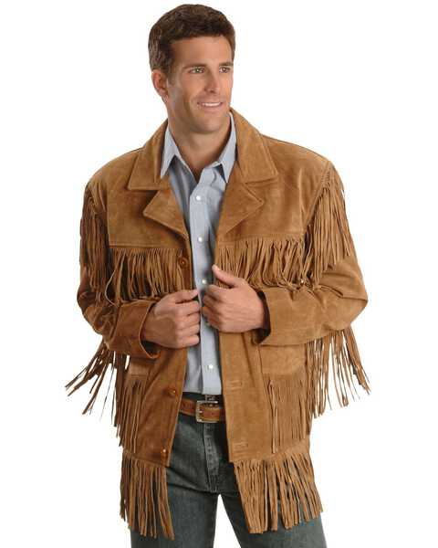 Image #1 - Liberty Wear Men's Suede Fringe Western Jacket - Big & Tall , Tobacco, hi-res