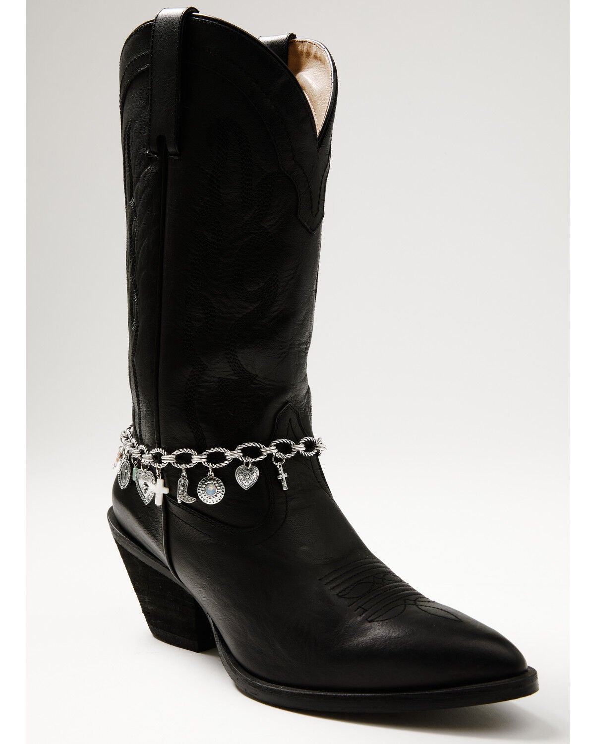 Shyanne Women's Chain Link Charm Boot Bracelet, Silver, hi-res