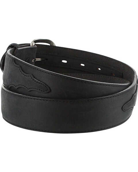 Justin Men's Leather Overlay Belt, Black, hi-res