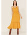 Image #1 - Molly Bracken Women's Lace Trim Midi Dress, Mustard, hi-res