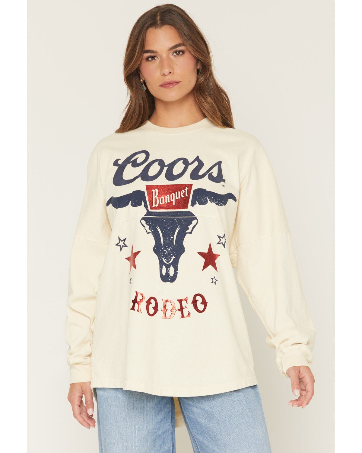 Coors Women's Coors Banquet Rodeo Spirit Jersey Shirt, Ivory, hi-res