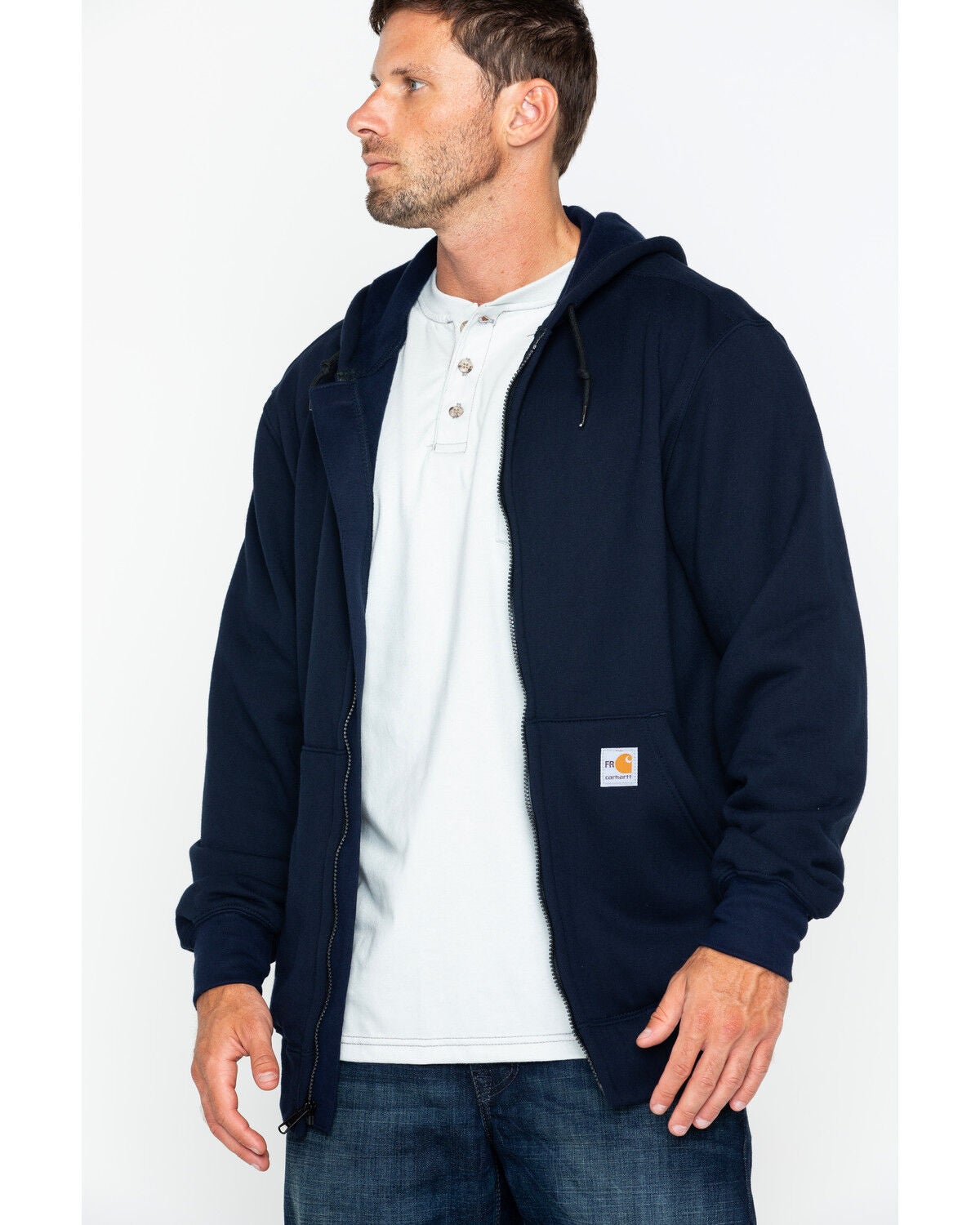 Carhartt Men's Zip-Front Heavyweight FR Work Jacket - Big & Tall, Navy, hi-res