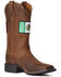 Ariat Women's Distressed Brown Round Up Orgullo Mexicano Performance Western Boot - Wide Square Toe, Brown, hi-res
