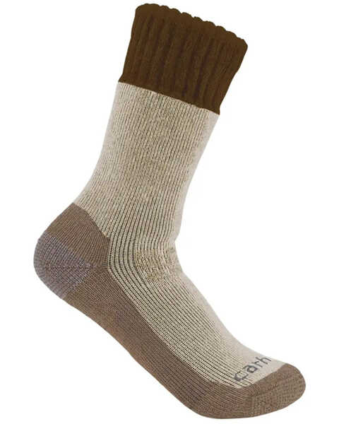 Image #1 - Carhartt Men's Brown Heavyweight Synthetic-Wool Blend Boot Socks, Brown, hi-res
