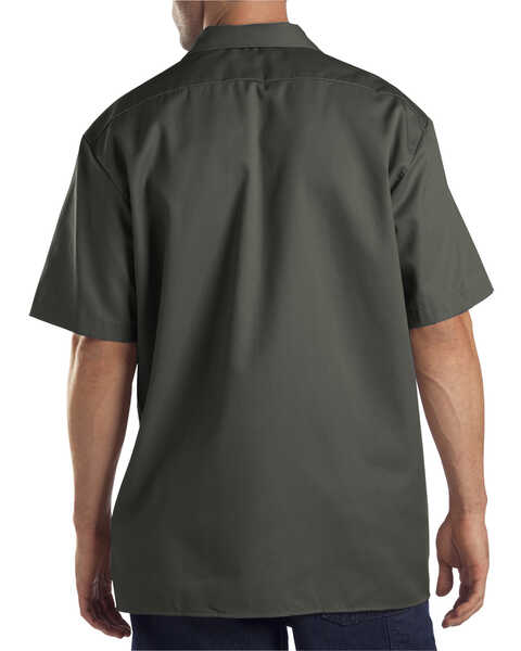 Image #2 - Dickies Men's Short Sleeve Twill Work Shirt - Big & Tall-Folded, Olive Green, hi-res