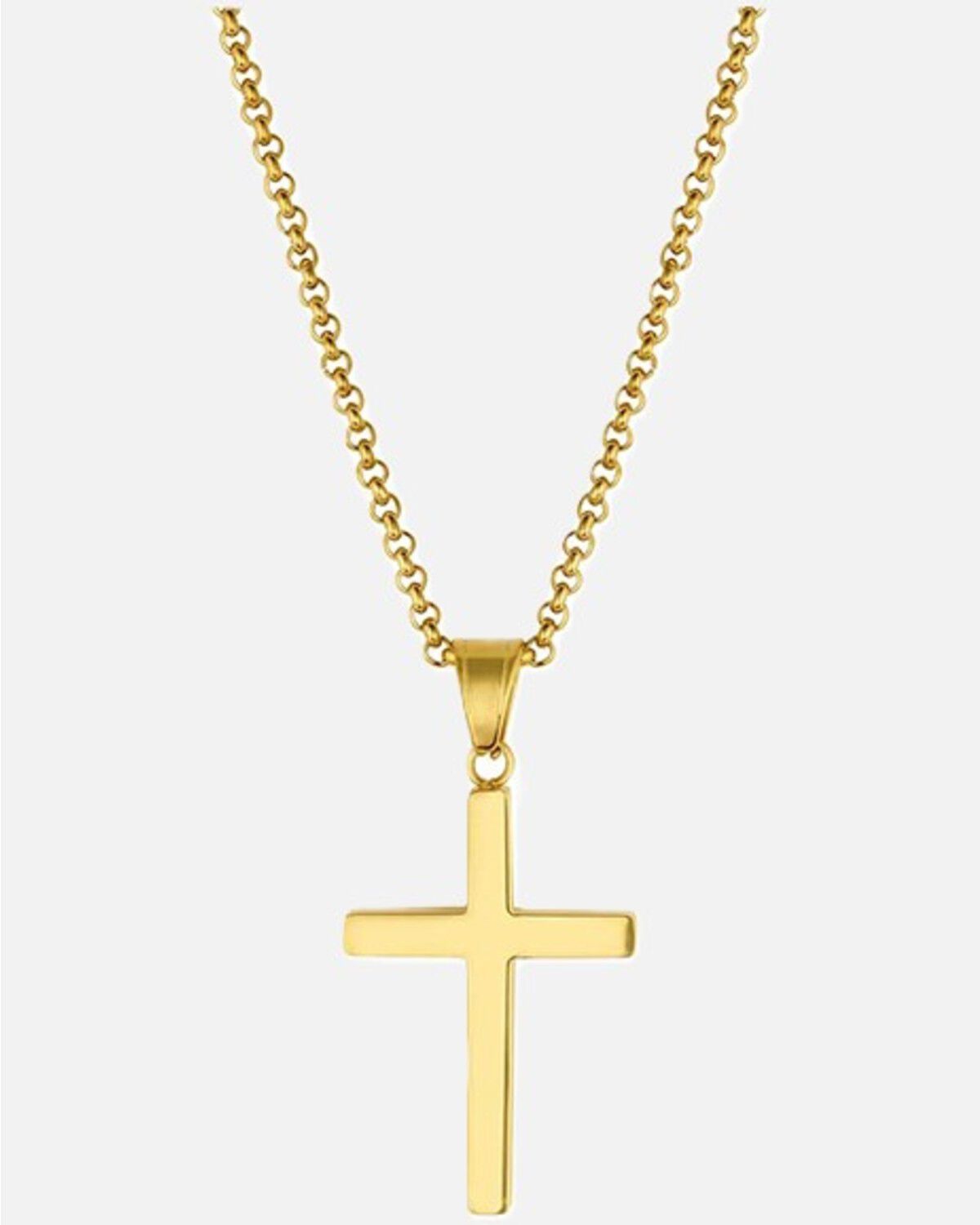 Montana Silversmiths Men's The Guardian Cross Necklace, Silver, hi-res