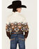 Image #4 - Panhandle Boys' Southwestern Border Print Long Sleeve Snap Shirt, Natural, hi-res