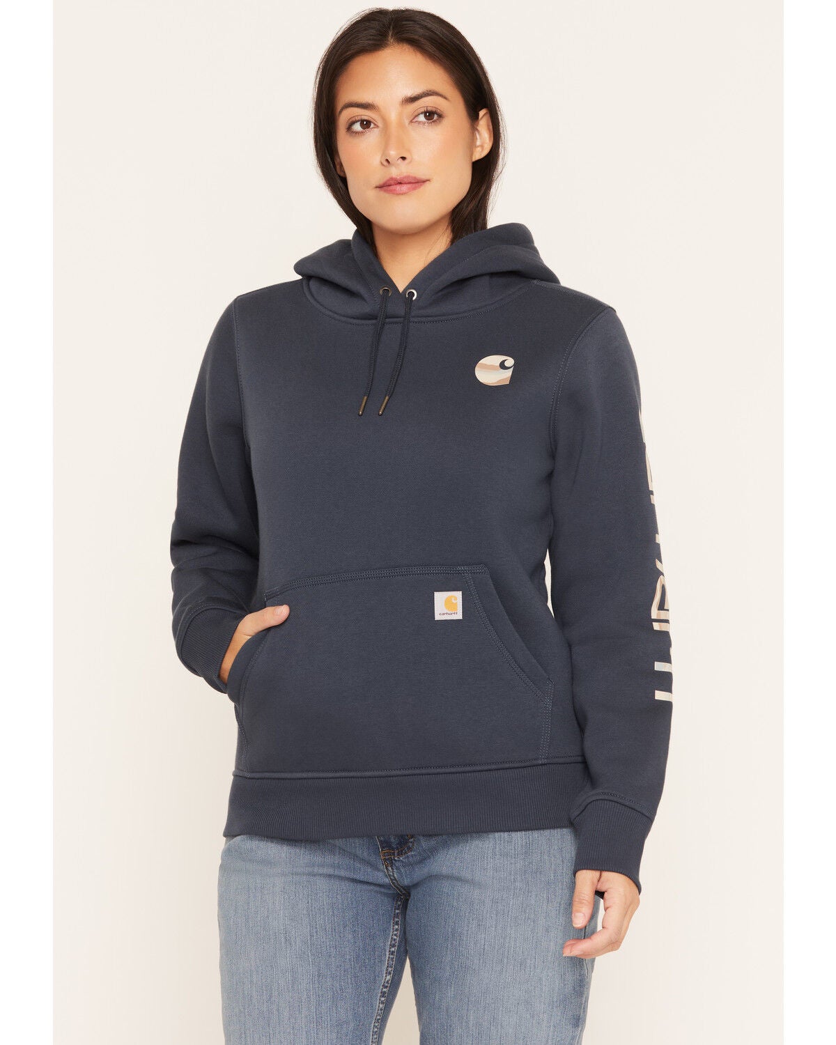 Carhartt Women's Iconic Clarksburg Logo Sweatshirt, Blue, hi-res