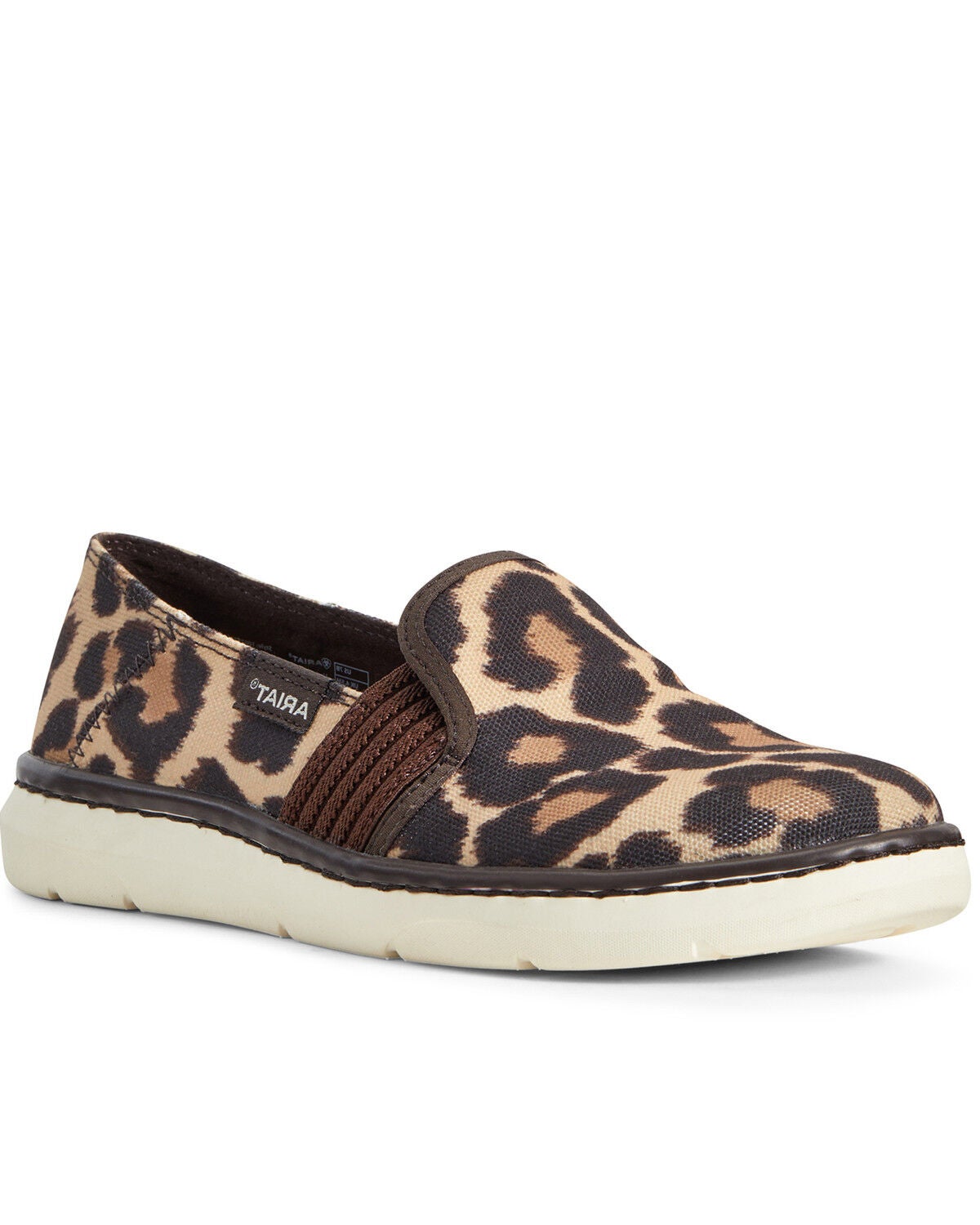 Image #1 - Ariat Women's Ryder Slip-On Leopard Shoes - Round Toe, Brown, hi-res