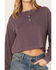 Image #3 - Cleo + Wolf Women's Boxy Boyfriend Long Sleeve Henley Shirt, Violet, hi-res