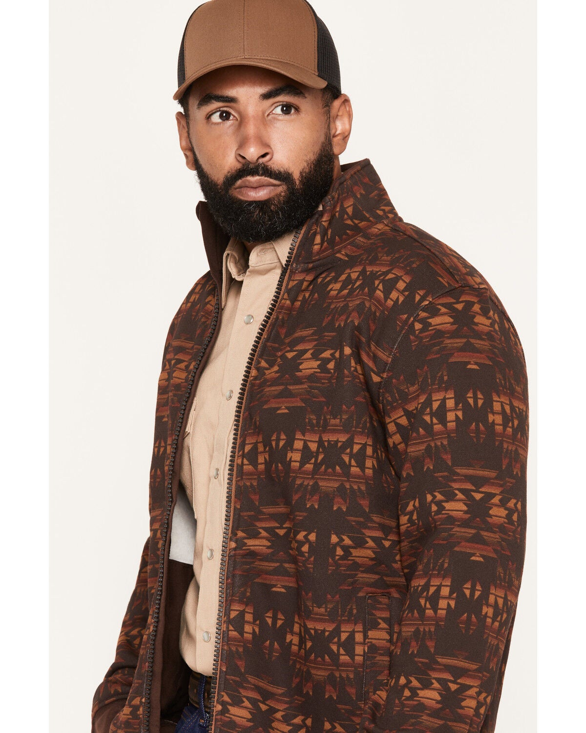Image #2 - Cody James Men's FR Trumbull Southwestern Print Jacket, Dark Brown, hi-res