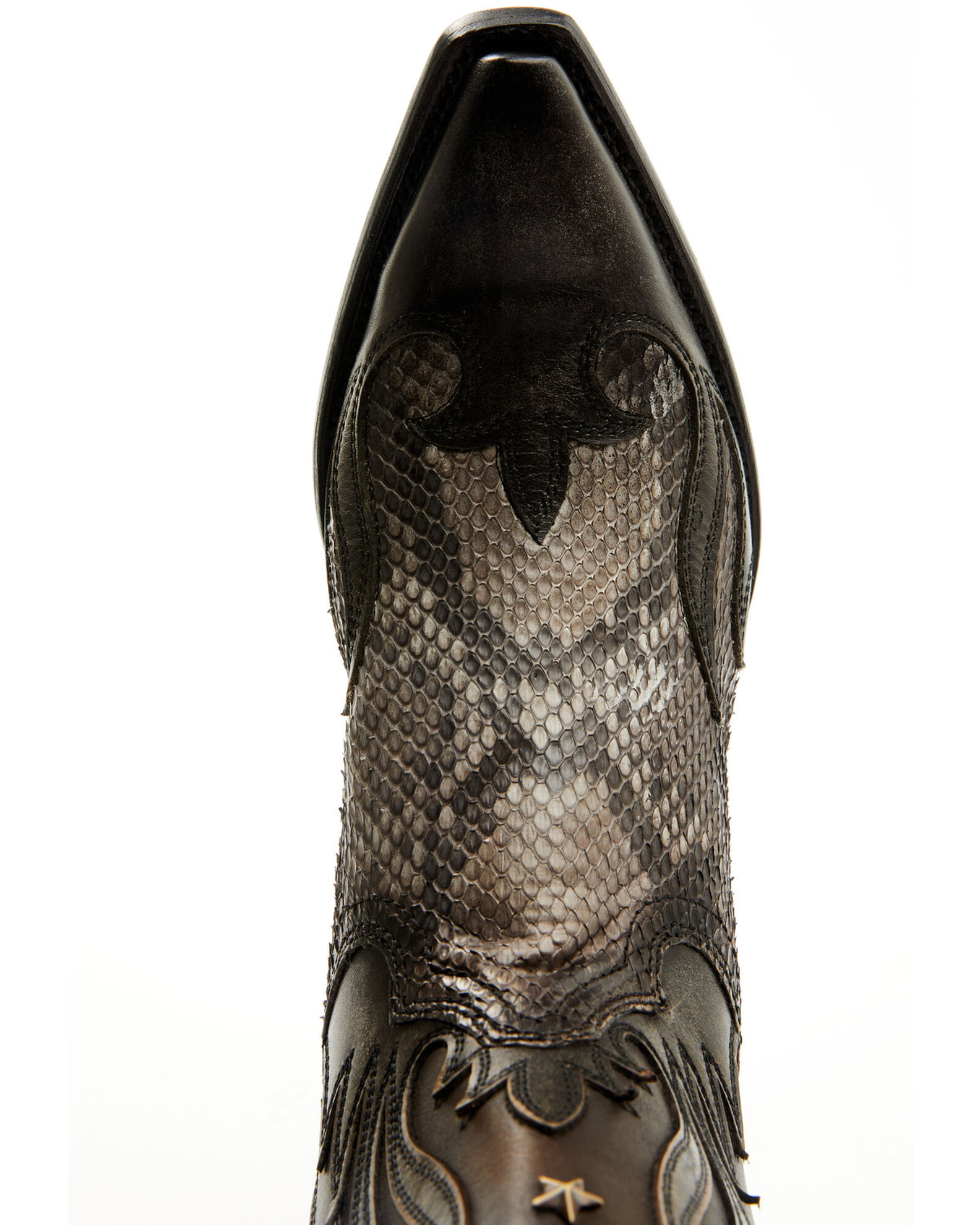 Image #6 - Corral Men's Exotic Python Overlay Short Western Boots - Snip Toe, Natural, hi-res