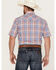 Roper Men's Red White & Blue Large Plaid Short Sleeve Snap Western Shirt , Red, hi-res