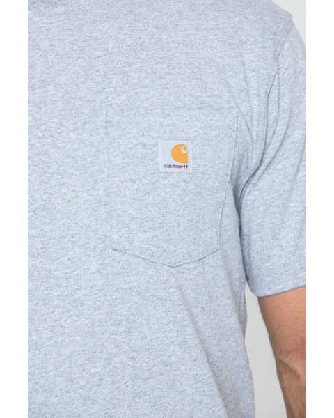 Image #5 - Carhartt Men's Loose Fit Heavyweight Logo Pocket Work T-Shirt - Big & Tall, Hthr Grey, hi-res