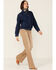 Image #4 - Molly Bracken Women's Track Pleated Snap-Front Denim Jacket, Blue, hi-res