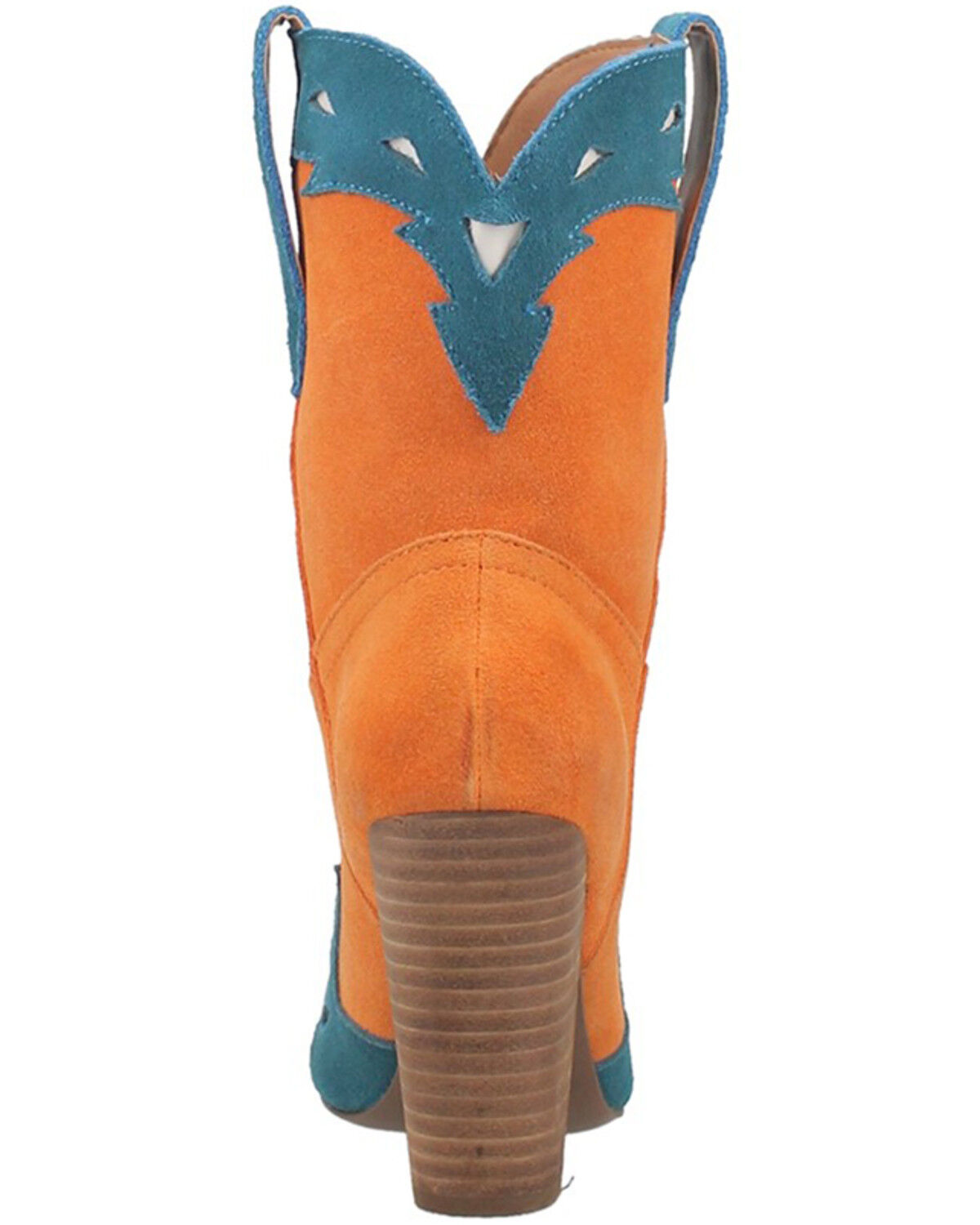 Image #5 - Dingo Women's Spicy Underlay Suede Leather Western Booties - Snip Toe, Orange, hi-res