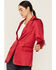 Image #1 - Skies are Blue Women's Satin Blazer, Red, hi-res