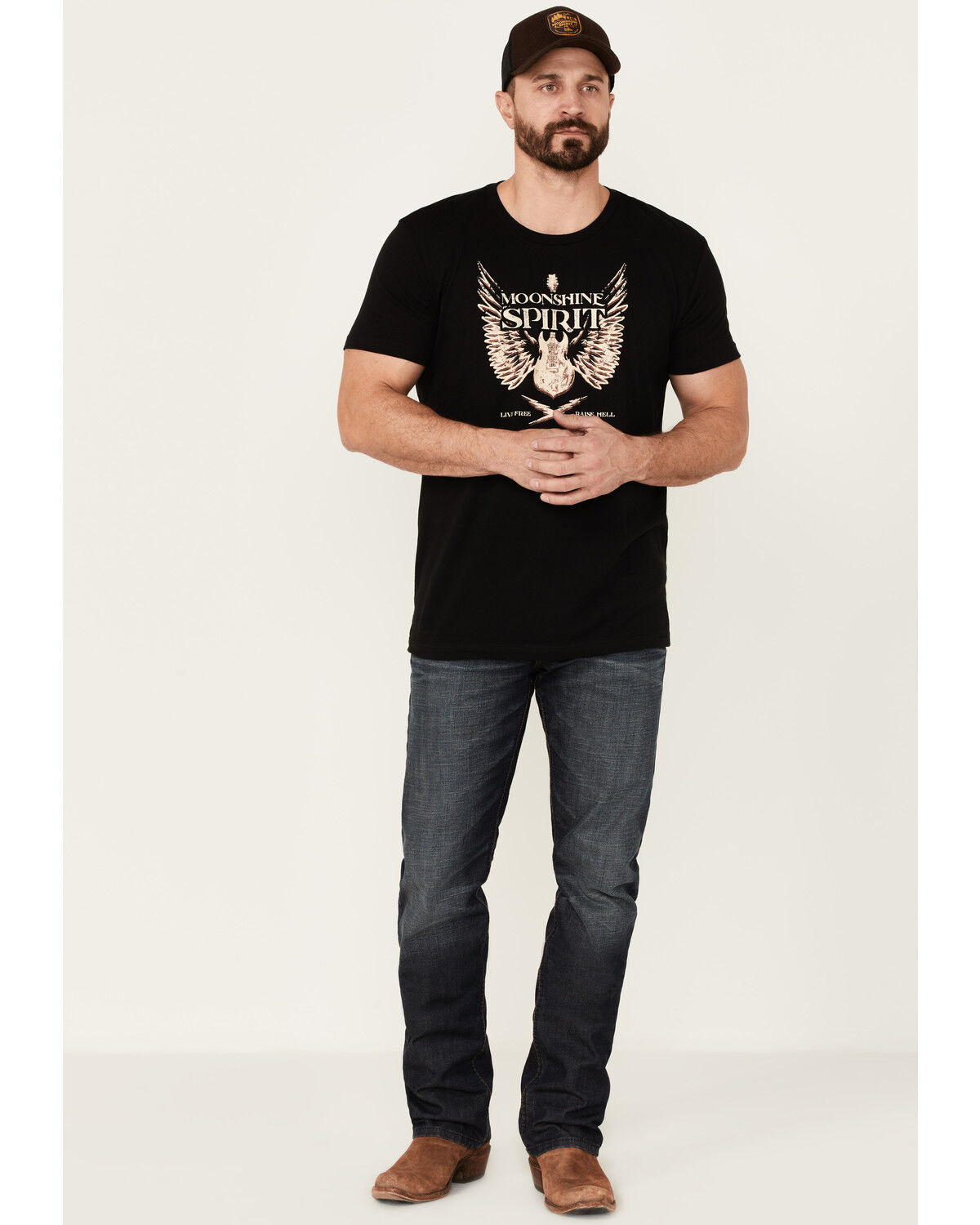 Image #2 - Moonshine Spirit Men's Guitar Wings Graphic Short Sleeve T-Shirt, Black, hi-res