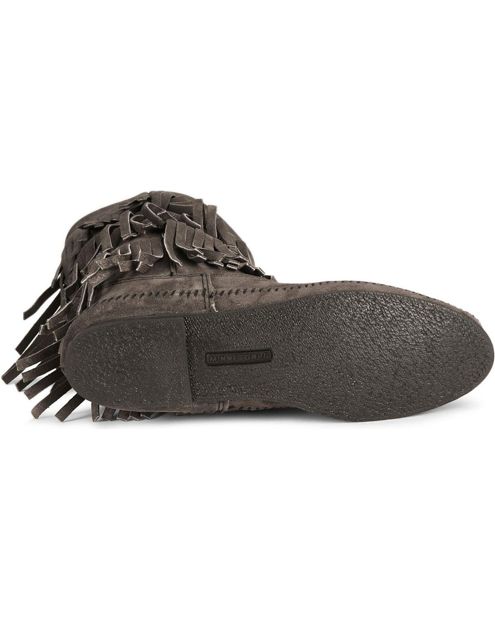 Image #5 - Minnetonka Women's Tall Fringed Boots - Round Toe, Grey, hi-res