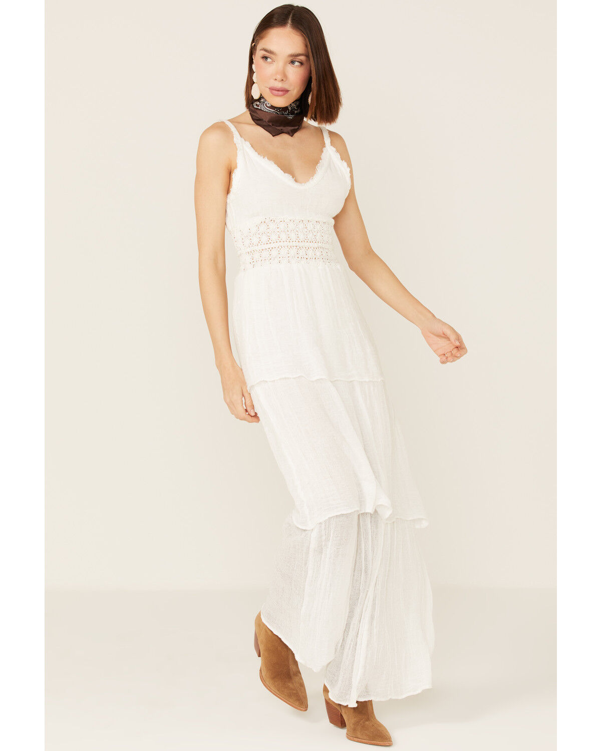 Image #1 - Jen's Pirate Booty Women's Heart of Gold Maxi Dress, White, hi-res