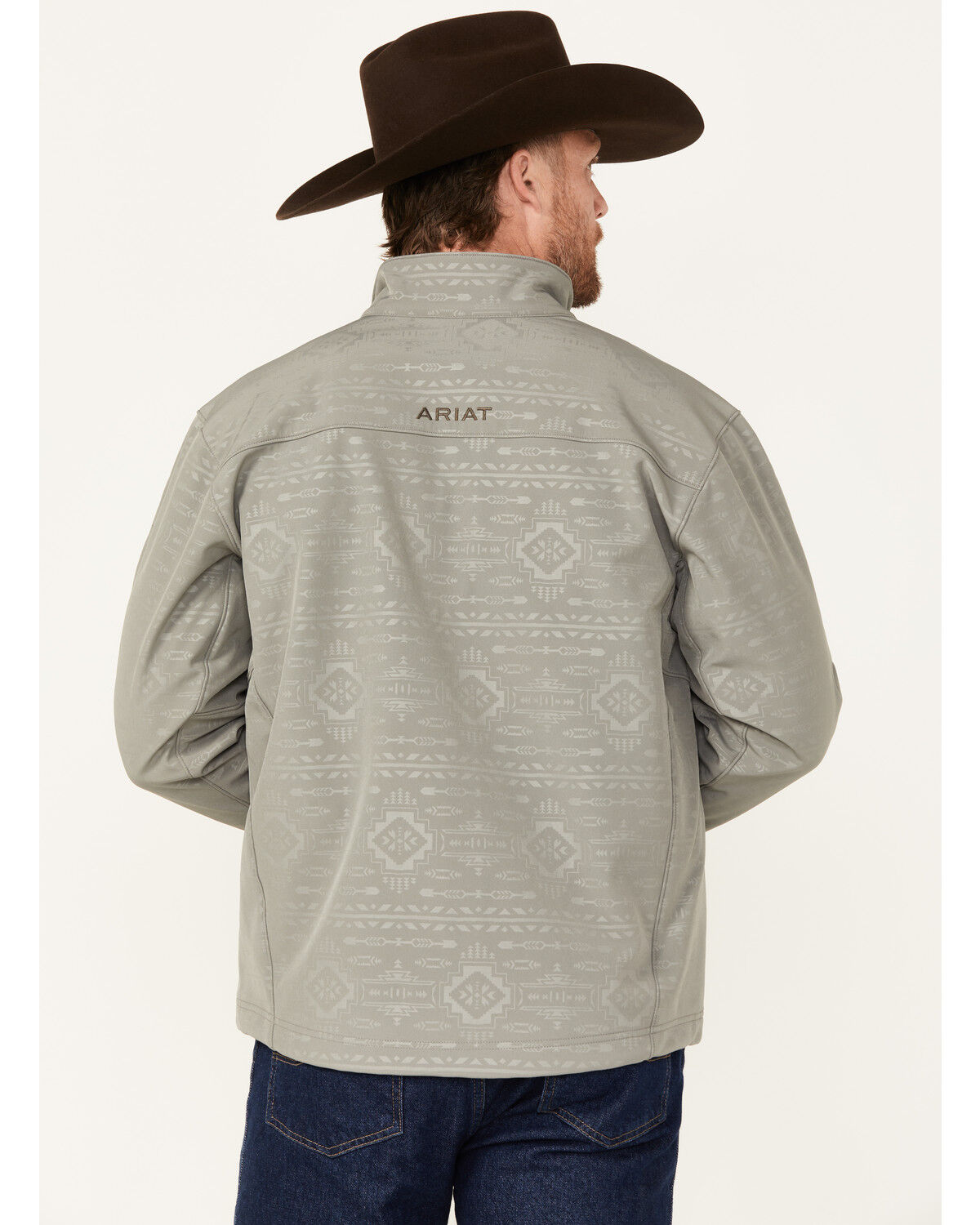 Image #4 - Ariat Men's Vernon 2.0 Softshell Southwestern Jacket - Big, Grey, hi-res