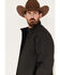Image #2 - Cinch Men's Solid Textured Concealed Carry Zip-Front Softshell Jacket , Dark Brown, hi-res
