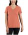 Image #1 - Carhartt Women's Relaxed Fit Lightweight Short Sleeve V-Neck T-Shirt, , hi-res
