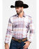 Scully Signature Soft Series Men's Large Plaid Snap Long Sleeve Western Shirt , Brown, hi-res