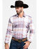 Scully Signature Soft Series Men's Large Plaid Snap Long Sleeve Western Shirt , Brown, hi-res
