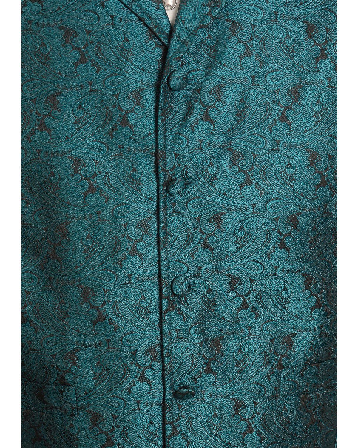 Image #2 - Rangewear by Scully Classic Paisley Dress Vest, Teal, hi-res