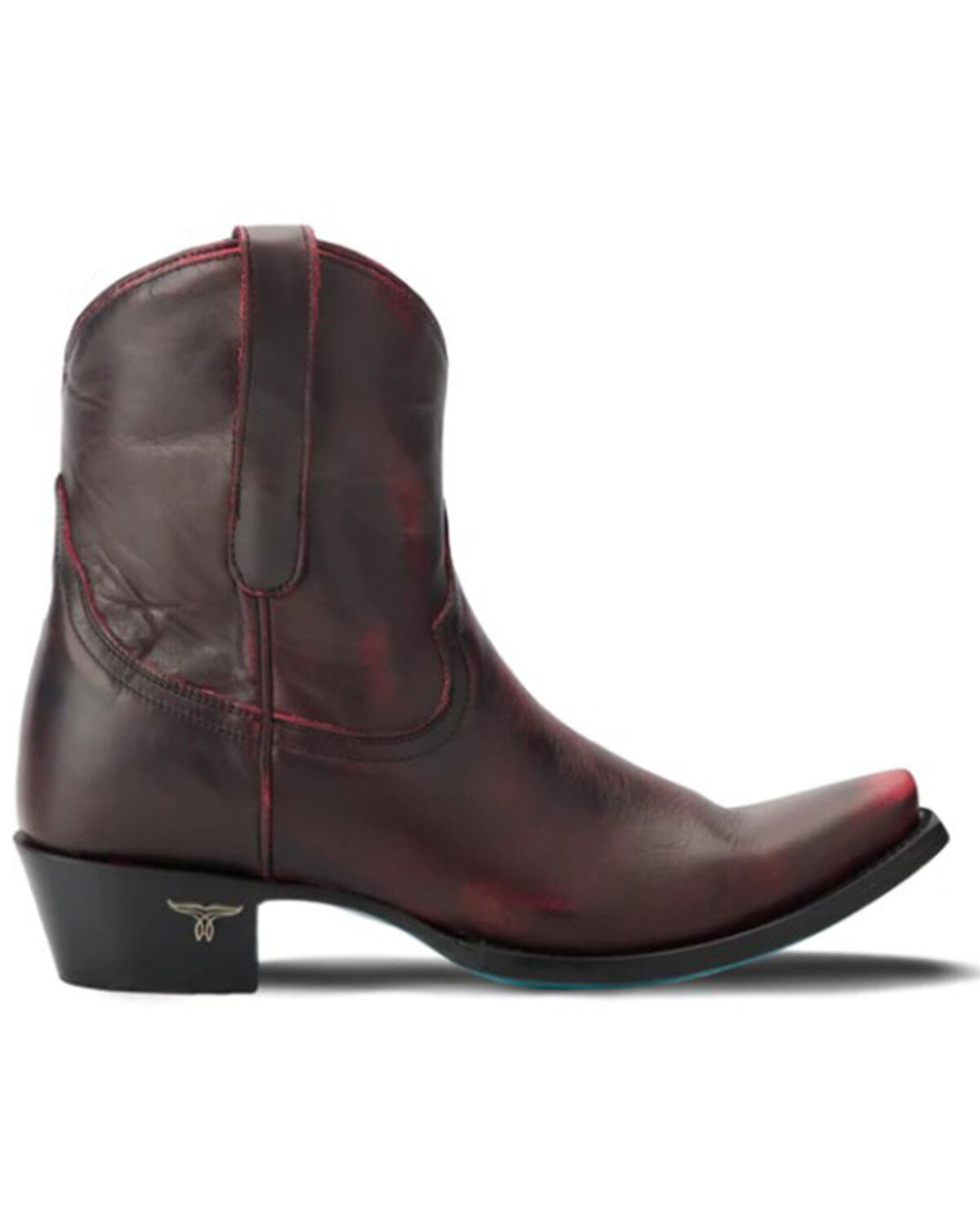 Image #2 - Lane Women's Emma Jane Western Booties - Snip Toe, Black Cherry, hi-res