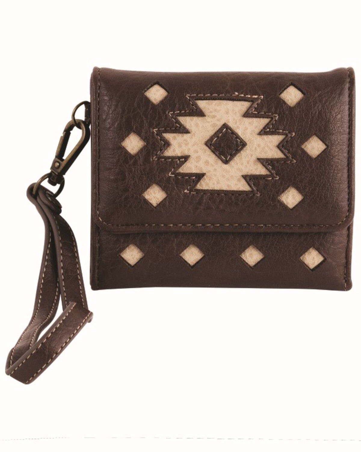 Image #1 - Justin Women's Inlay Southwestern Mini Wallet, Brown, hi-res