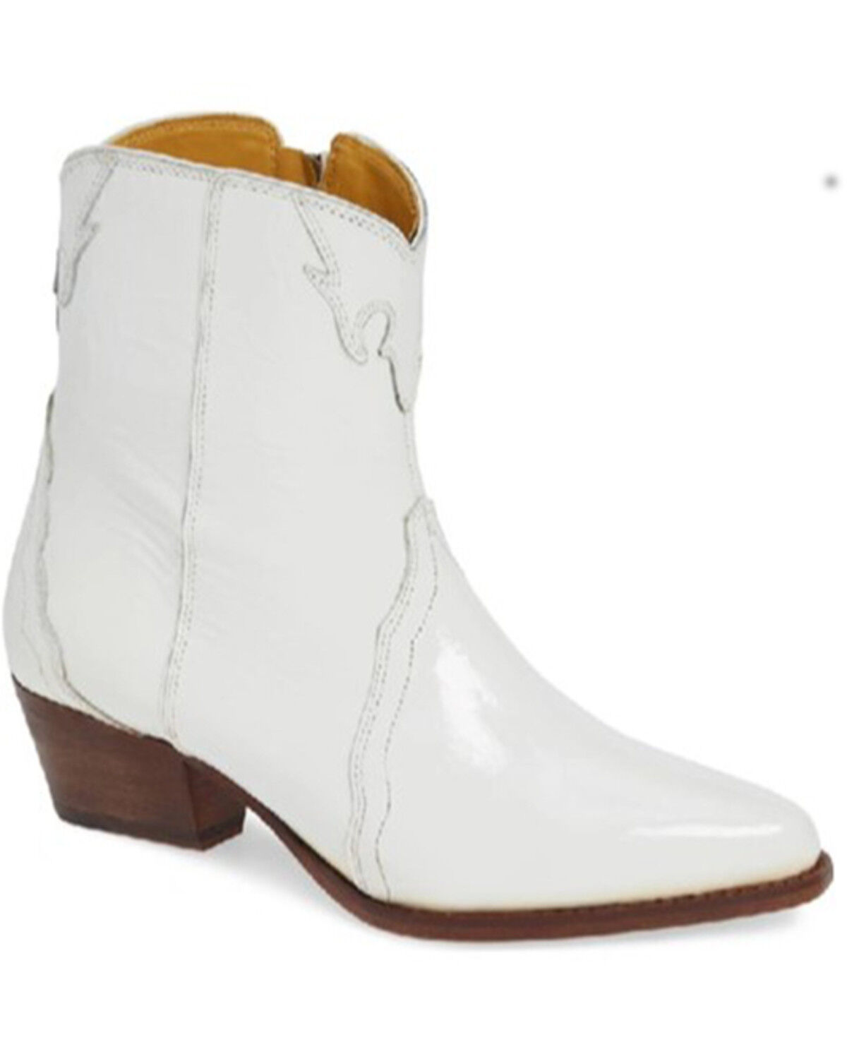 Image #1 - Free People Women's New Frontier Western Booties - Round Toe, White, hi-res